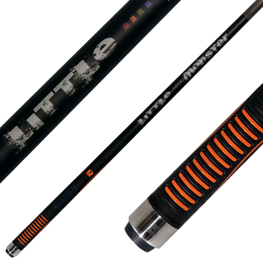 Little Monster LMNBCL Sport Wrap Play Cue with Carbon Fiber Shaft - Matte Black with Gray Graphic