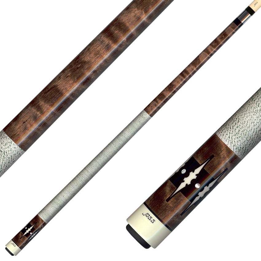 Joss Walnut Stained Curly Maple with Pearl Inlays Pool Cue - JC20-42