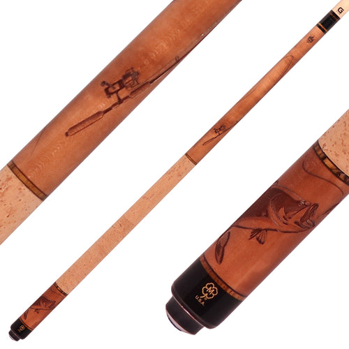 McDermott G439 G Series Pool Cue - Michigan Maple with Wildfire 3D Fishing and Cork Wrap 1