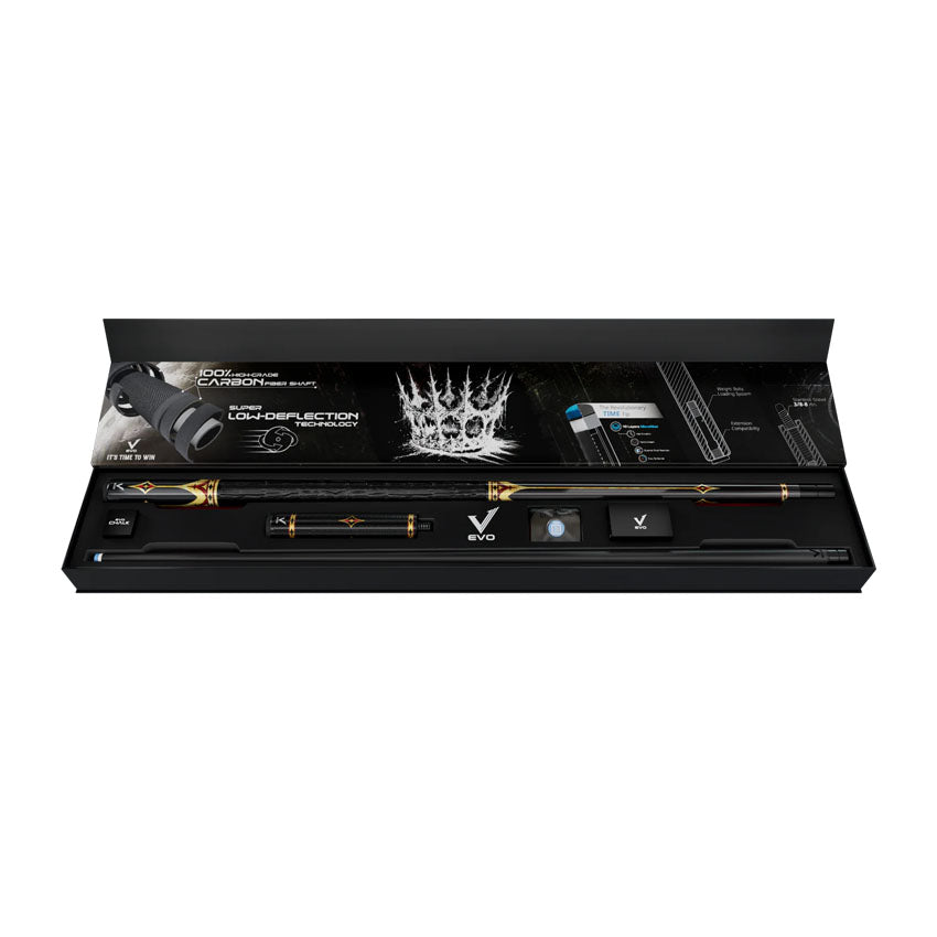 EVO Crown Royal Black Pool Cue with Black Crocodile Wrap Maxbing Edition