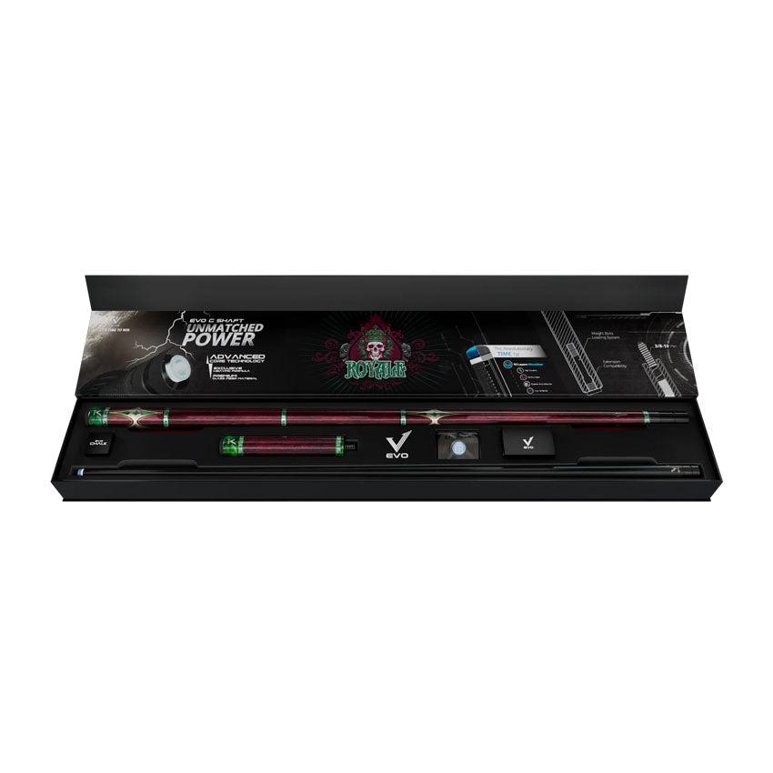 EVO Royale Garnet Crest No Wrap Pool Cue Maxbing Edition