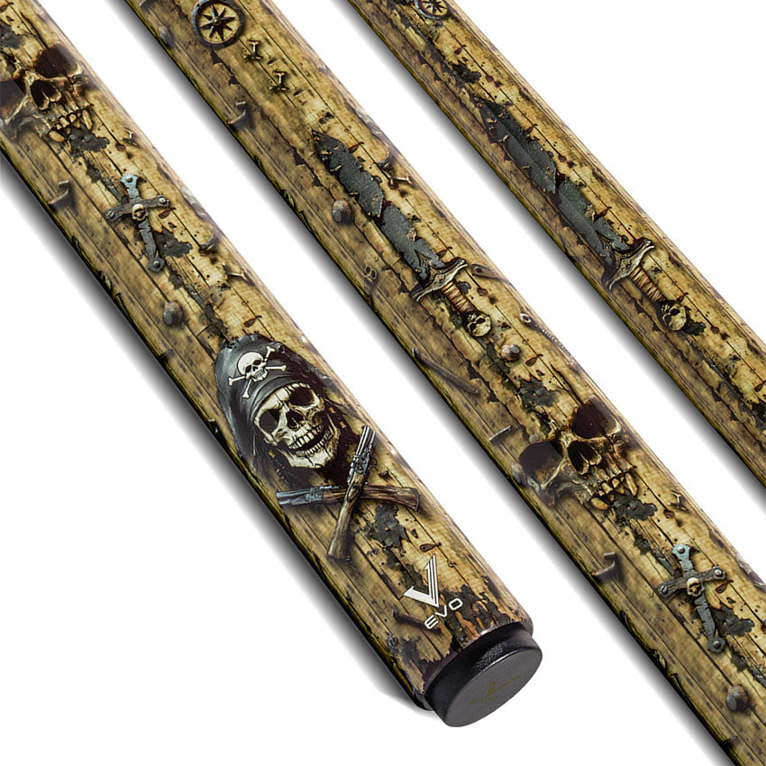 EVO Pirate Golden Plunder No Wrap Pool Cue