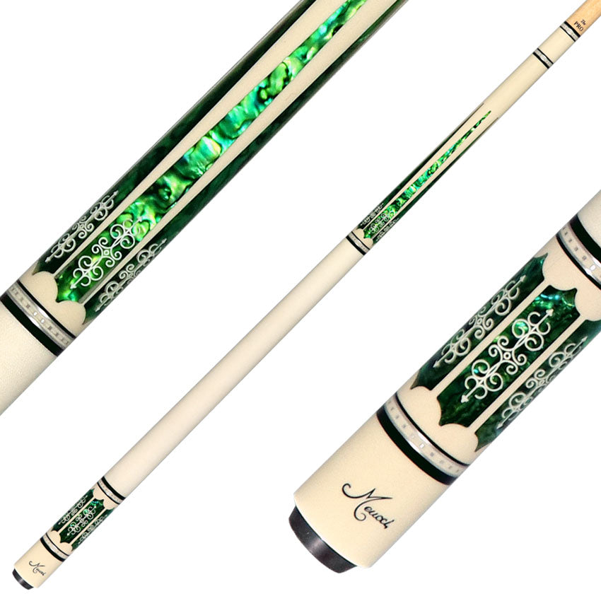 Meucci Century Series 2103WHGRWHP Pool Cue - 21st Century 3 White - Green Pearl - White Wrap with Pro Shaft