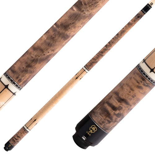 McDermott G415 G Series No Wrap Pool Cue - Double Washed Gray Stained Maple with Maple No Wrap Handle 1