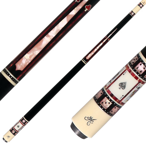 Meucci Casino Series Pool Cue - BMC Casino 9 Black/Pink with Pro Shaft 1