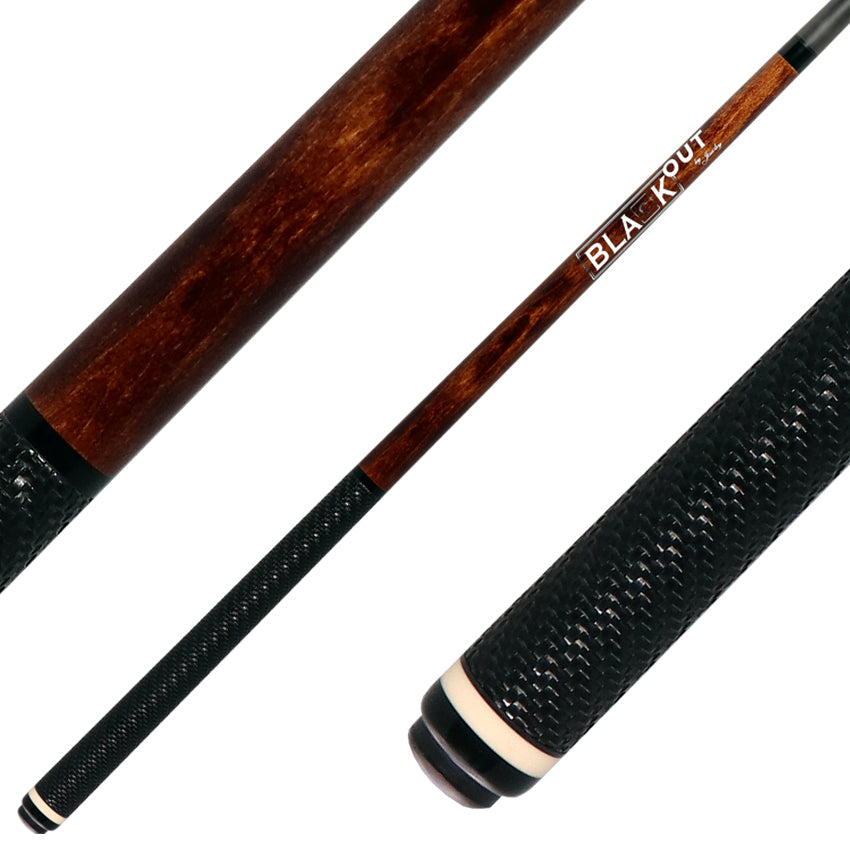 Jacoby JACBKOUTBCSGBR BlaCkOut Carbon Fiber Straight Break Cue - Brown with Wrap