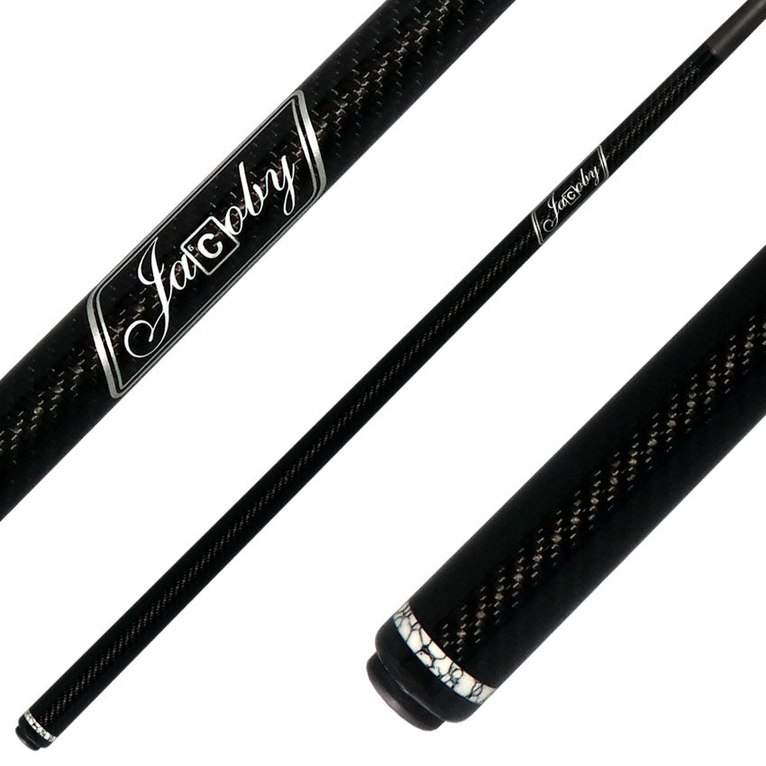 Jacoby CPCWH Game Changer Series Carbon with White Buffalo Turquoise Ring Play Cue with 12.70mm Jacoby Black V4 Carbon Fiber Shaft