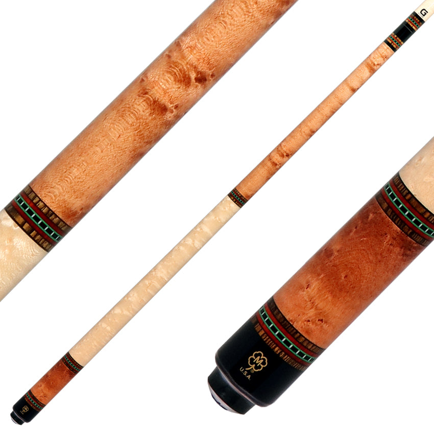 McDermott G229 G Series No Wrap Pool Cue - Light American Cherry Stain with Maple Wrap Handle