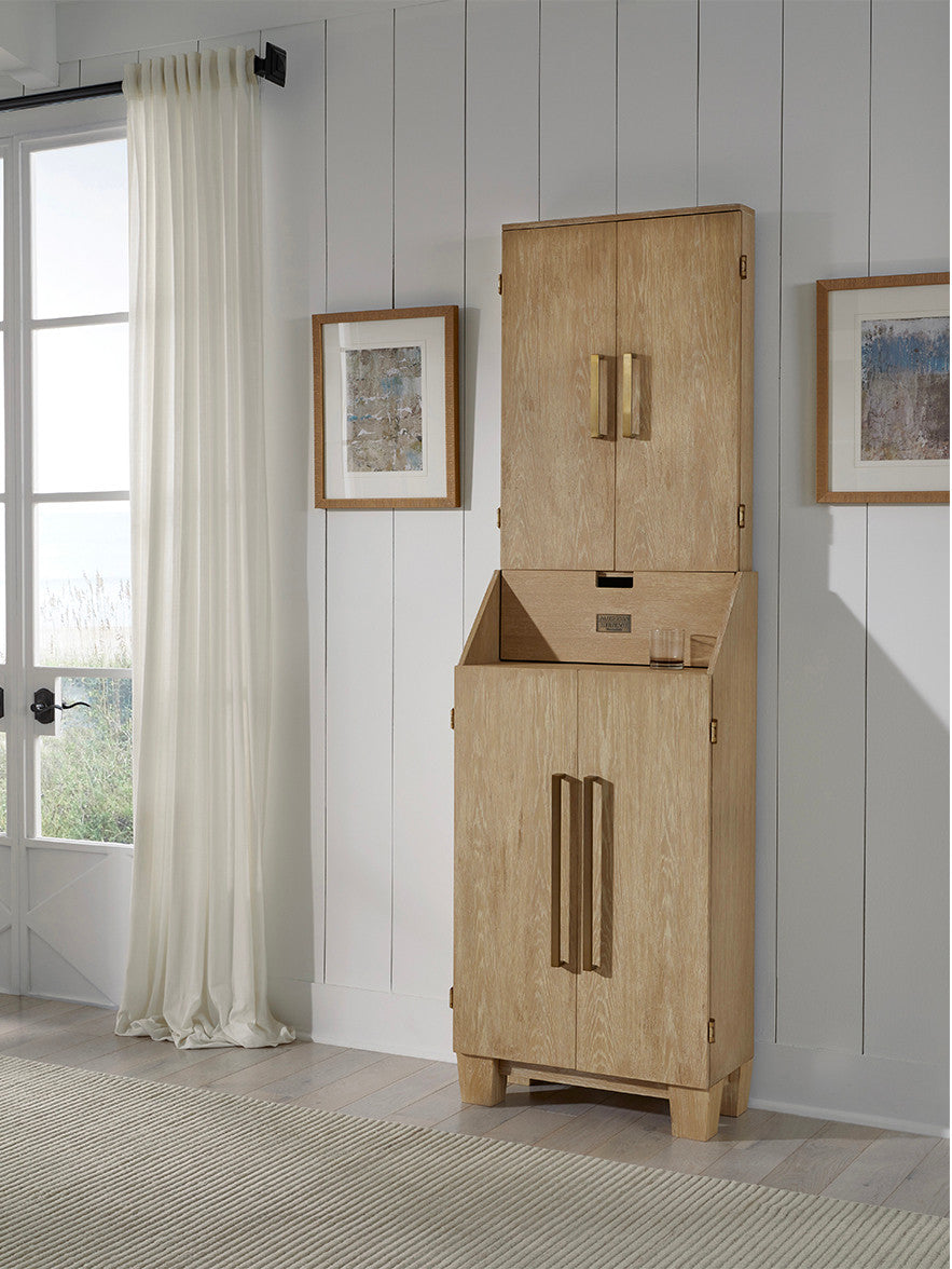 American Heritage Port Royal Standup Dartboard Cabinet - White Oak