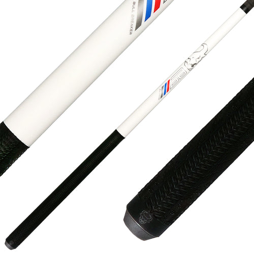 Bull Carbon Bull Breaker Pearl White Break Cue with Multi-Zone Sport Grip Wrap 1