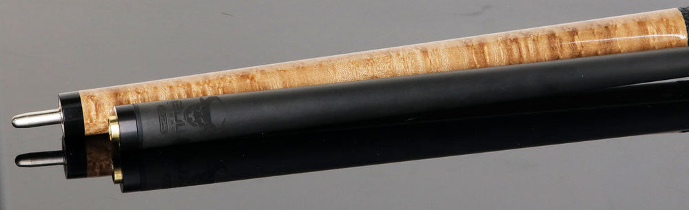 Bull Carbon BCC12C1 Play Cue - Taupe-Stained Birdseye Maple with Textured Leather Wrap