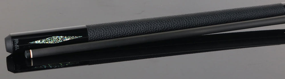 Bull Carbon BCD1BK6 Black with Galaxy Inlays Play Cue with Textured Leather Wrap