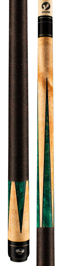 Viking Bedlam Series Cue - Khaki Stain and Green Commando Pearl - BE0304