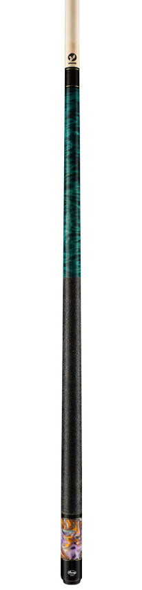 Viking Bedlam Series Cue - Teal Stain and Water Lily Premium Pearl - BE0308