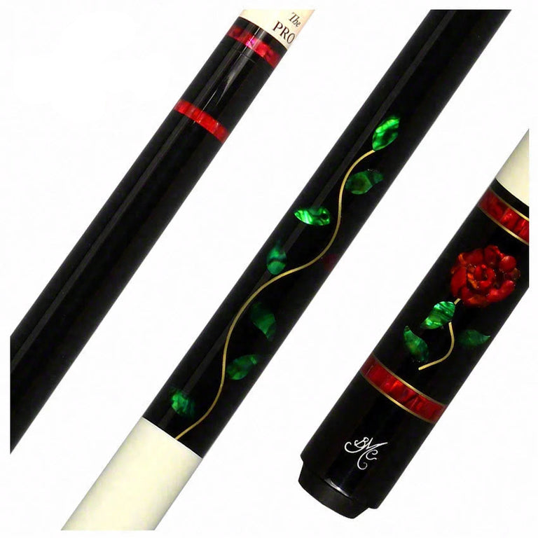 Meucci BMC Glass Rose Pool Cue with Pro Shaft - BMCGRBKPRO