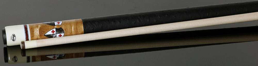 Viking DF0804 Defender Series Pool Cue - Maple with Smoke Sword Points and Shield Inlays