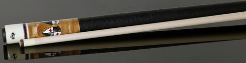 Viking DF0804 Defender Series Pool Cue - Maple with Smoke Sword Points and Shield Inlays 3