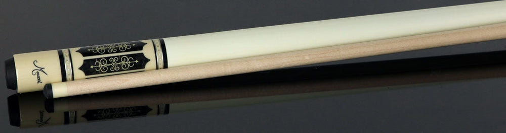 Meucci Century Series 2103WHBKWHP Pool Cue - White - Black Pearl - White Wrap with Pro Shaft