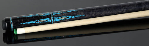 Pechauer Limited Edition Carbon Stained Maple with Turquoise Points and Abalone Inlays Pool Cue - PL36 3