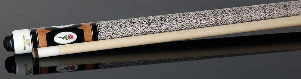 McDermott MCD50K 50th Anniversary Series Pool Cue - Birdseye Maple and Liberty Wood Points with Standard Maple Shaft and Commemorative 1x1 Case