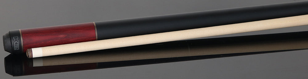 K2 KL119 No Wrap Pool Cue - Red Stained Ash with 12.50mm LD Shaft