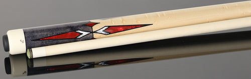 J Pechauer JP18T JP T Series Smoke-Stained Maple with Sim Ebony Framed Red Pearl Points No Wrap Pool Cue 3
