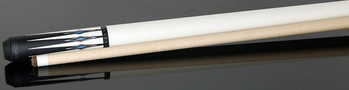 KODA KD55 No Wrap Pool Cue - Black-Stained Maple with White Points and Blue Inlay Graphic 3