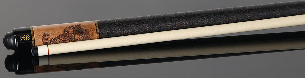 McDermott G337C2 Cue of the Month - Wildfire 3-D Engraved Leopard with Linen Wrap