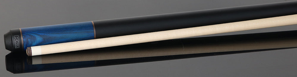 K2 KL117 No Wrap Pool Cue - Blue Stained Ash with 12.50mm LD Shaft
