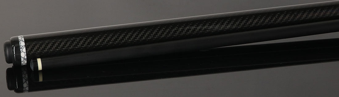 Jacoby CPCWH Game Changer Series Carbon with White Buffalo Turquoise Ring Play Cue with 12.70mm Jacoby Black V4 Carbon Fiber Shaft
