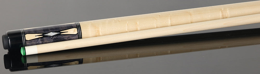Pechauer P09R Pro R Series No Wrap Pool Cue - Smoke-Stained Maple with Maple Points and Pearl Diamonds