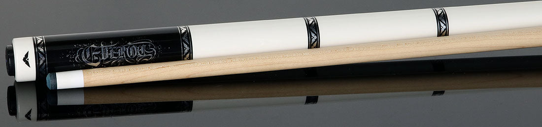 Cueroc CR-D03 Goth 3 No Wrap Pool Cue - Black and Green Graphic