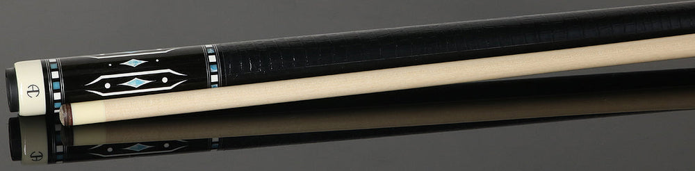 Ariel Carmeli by Viking Diamond Series Blue Diamond Pool Cue with Vikore Shaft - Black Crocodile Wrap