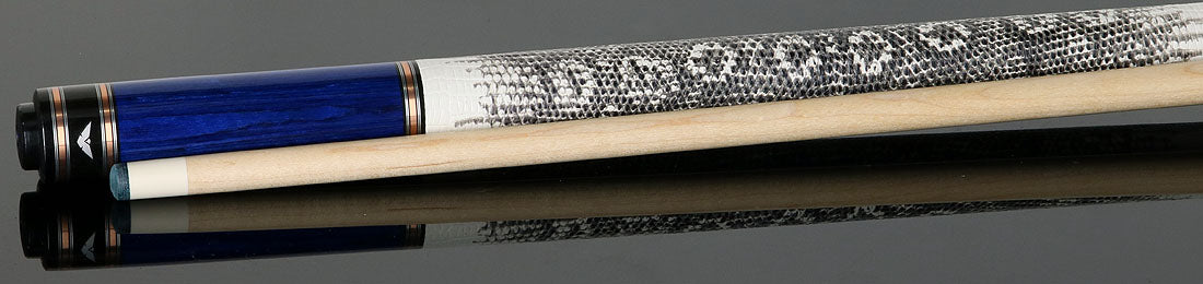 Cueroc CR-N04 Galaxy 4 Pool Cue - Blue Stained Dymond Wood with Ring-tailed Lizard Wrap