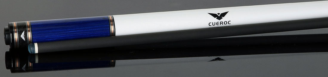 Cueroc CR-N04G Galaxy 4 No Wrap Pool Cue - Blue-Stained Dymond Wood with Carbon Fiber Shaft