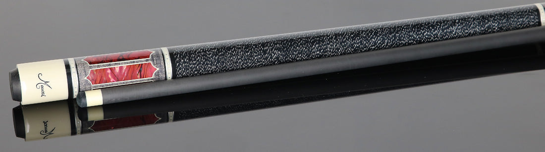 Meucci Century Series 2020GYPKBKWHC Pool Cue - Gray - Pink - Black/White Wrap with Carbon Shaft
