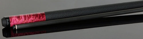 Bull Carbon BCC11C6 Play Cue - Purple-Stained Birdseye Maple with Textured Leather Wrap 3