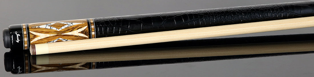 Jacoby HBV2 Series Pool Cue - Bocote Forearm with Curly Maple and White Buffalo Inlays Points