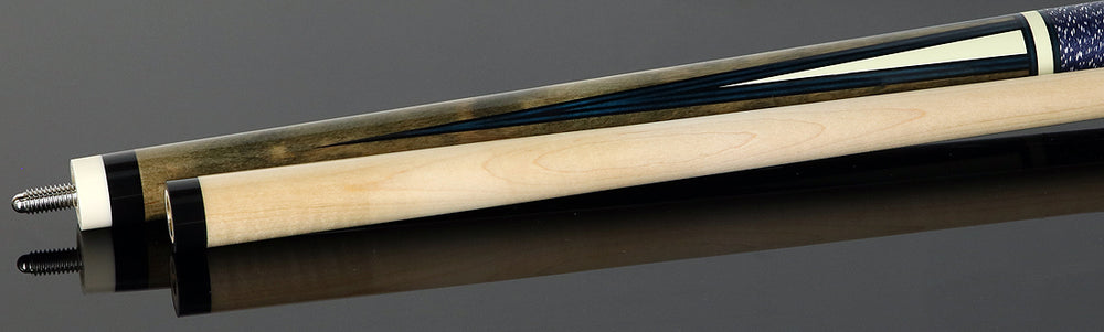 Players C810 Classic Series Pool Cue - Smoke Grey Stained 4 Point Graphic