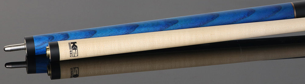 K2 KL117 No Wrap Pool Cue - Blue Stained Ash with 12.50mm LD Shaft