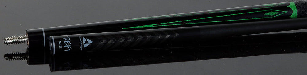 McDermott Select Series Black Urethane with Green-Stained Maple Points Pool Cue and Defy Carbon Fiber Shaft