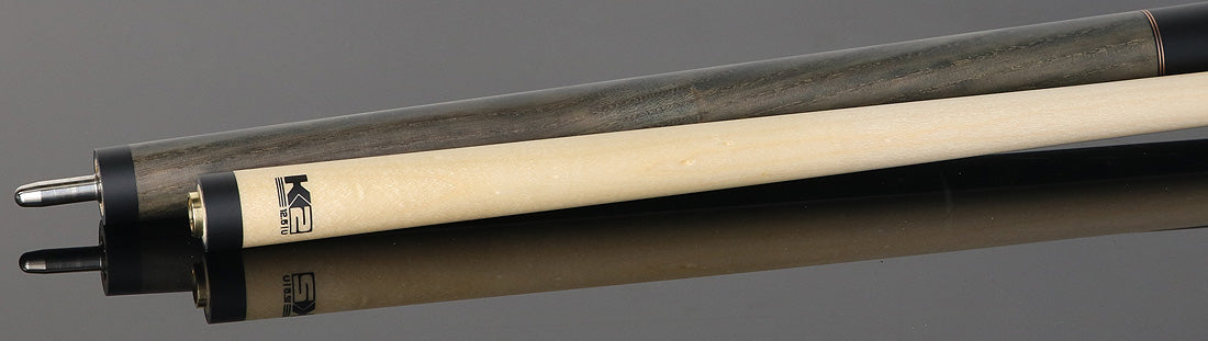 K2 KL118 No Wrap Pool Cue - Gray Stained Ash with 12.50mm LD Shaft
