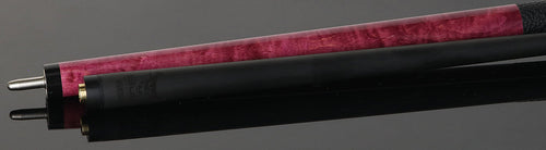 Bull Carbon Pink Stained Maple with Pink Genuine Shell Inlays Play Cue with Textured Leather Wrap 4