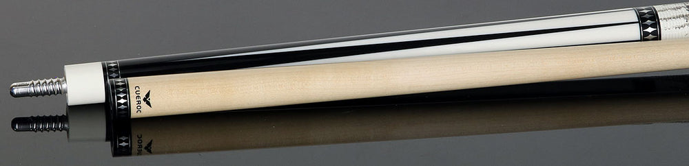 Cueroc CR-B01 Pterosaur 1 Pool Cue - Dymond Ebony Wood with White Juma Points and Ring-Tailed Lizard Wrap