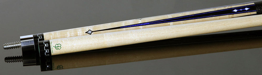 McDermott MCD50H 50th Anniversary Series Pool Cue - Birdseye Maple and Blue River Agate Points with i-2 Shaft and Commemorative 1x1 Case