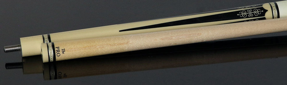 Meucci Century Series 2103WHBKWHP Pool Cue - White - Black Pearl - White Wrap with Pro Shaft