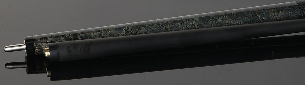 Bull Carbon Gray-Stained Birdseye Maple Play Cue with Textured Leather Wrap