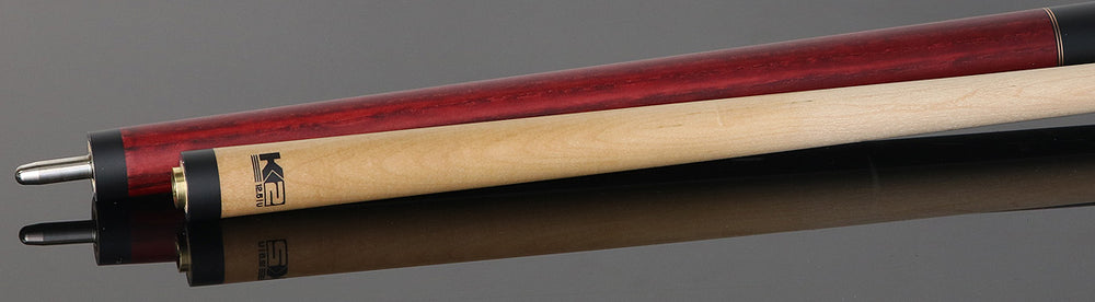 K2 KL119 No Wrap Pool Cue - Red Stained Ash with 12.50mm LD Shaft