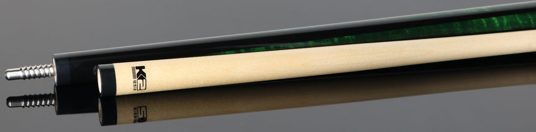 K2 KLSPGN Radial Pool Cue - Green Sneaky Pete with 11.75mm LD Shaft