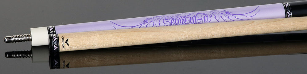 Cueroc CR-D04 Goth 2 No Wrap Pool Cue - Purple with Silver Graphic